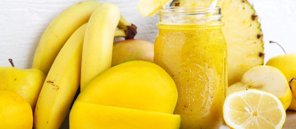 Frutas de color amarillo saludables