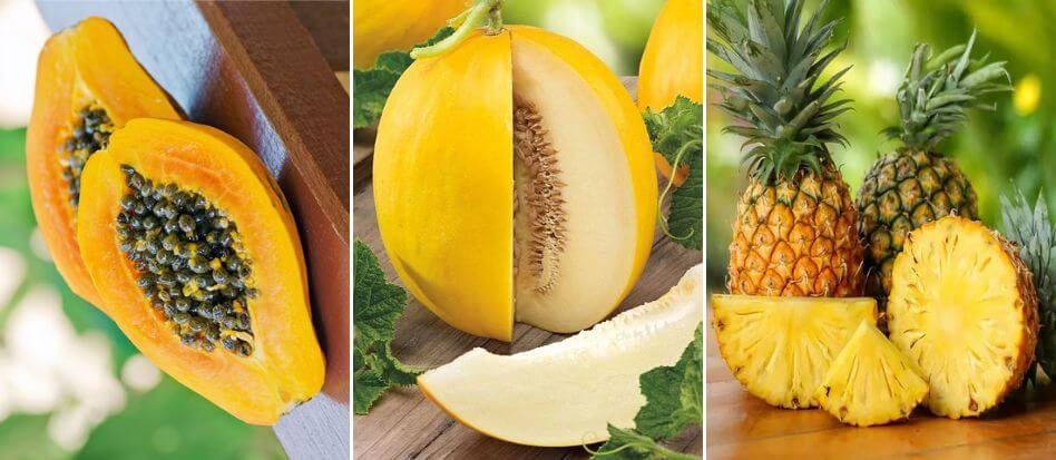 Las frutas son alimentos de color amarillo