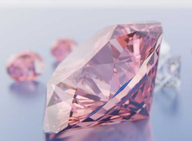 Diamante con gema rosa